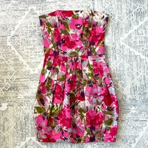 TOPSHOP strapless floral mini dress